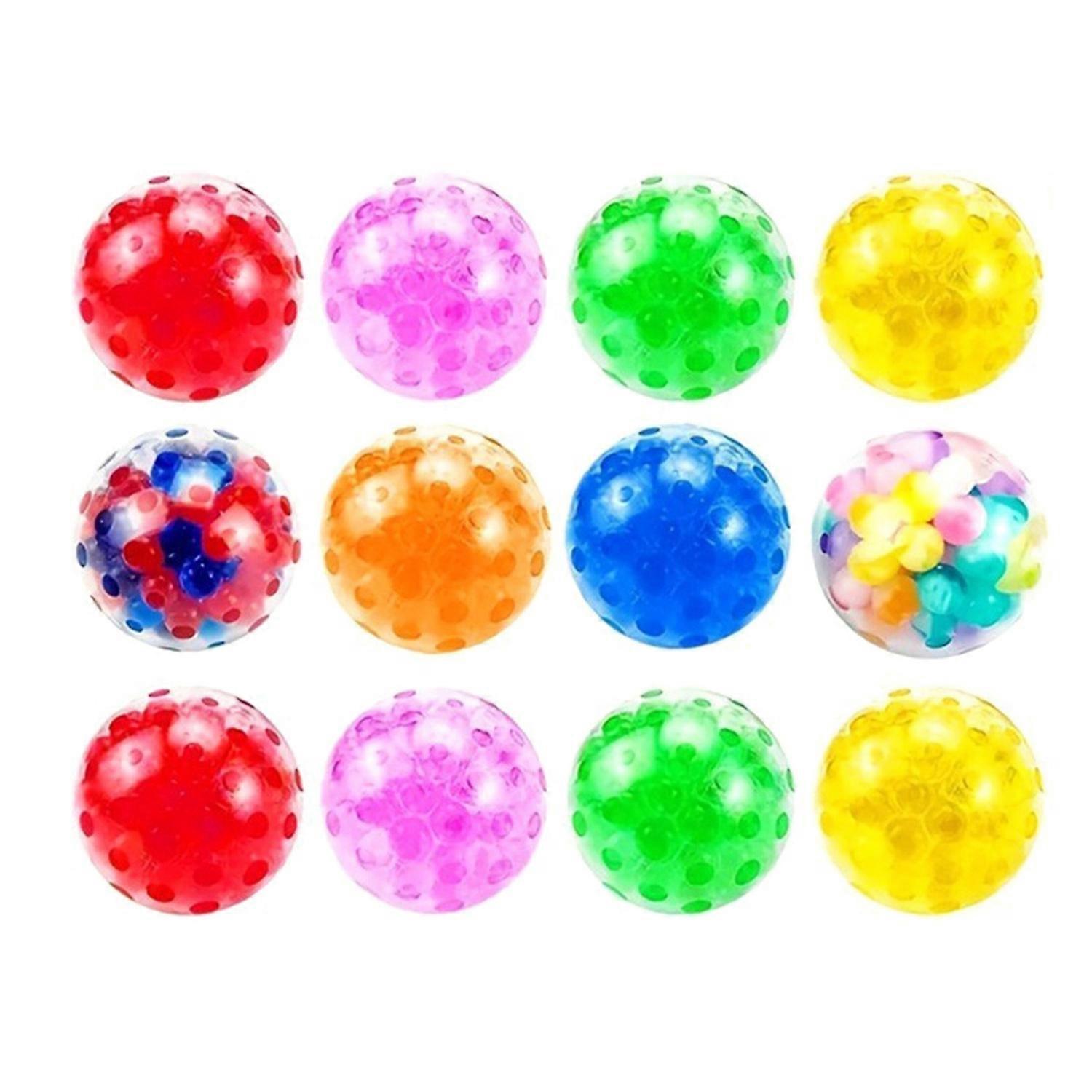 12Pcs Bead Filled Stress Ball Mini Love Heart Pinch Sensory Toy Kids Adults Portable Travel Soft TPR