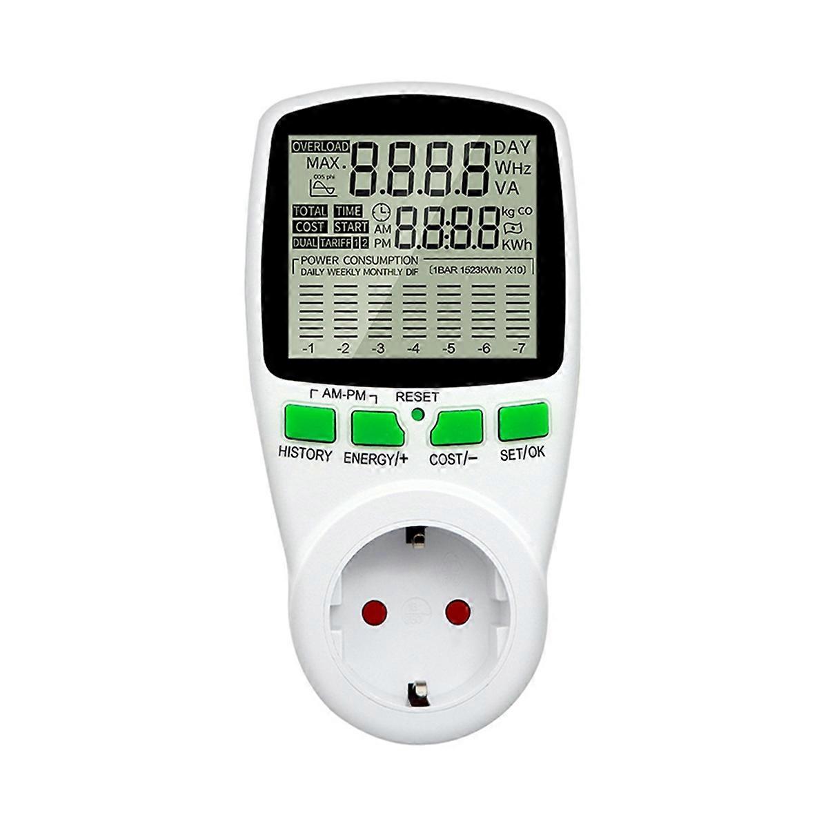 Digital LCD Energiezähler Wattmeter Leistungsanalysator EU-Stecker
