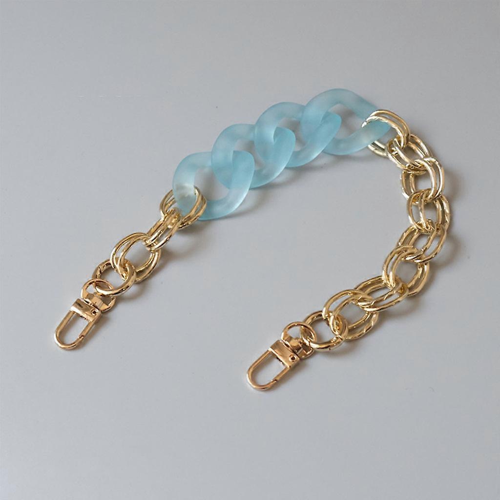 Bag Handle Chain DIY Acrylic Resin Handbag Strap Shoulder Purse Replacement Straps with Buckles for Bags Decoration Accessories  light blue 14.04"