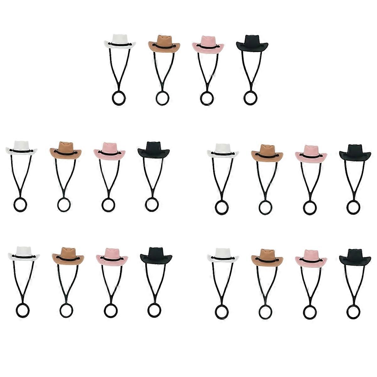 20PCS Silicone Cowboy Hat Straw Cute Hat Straw Topper Reusable Straw