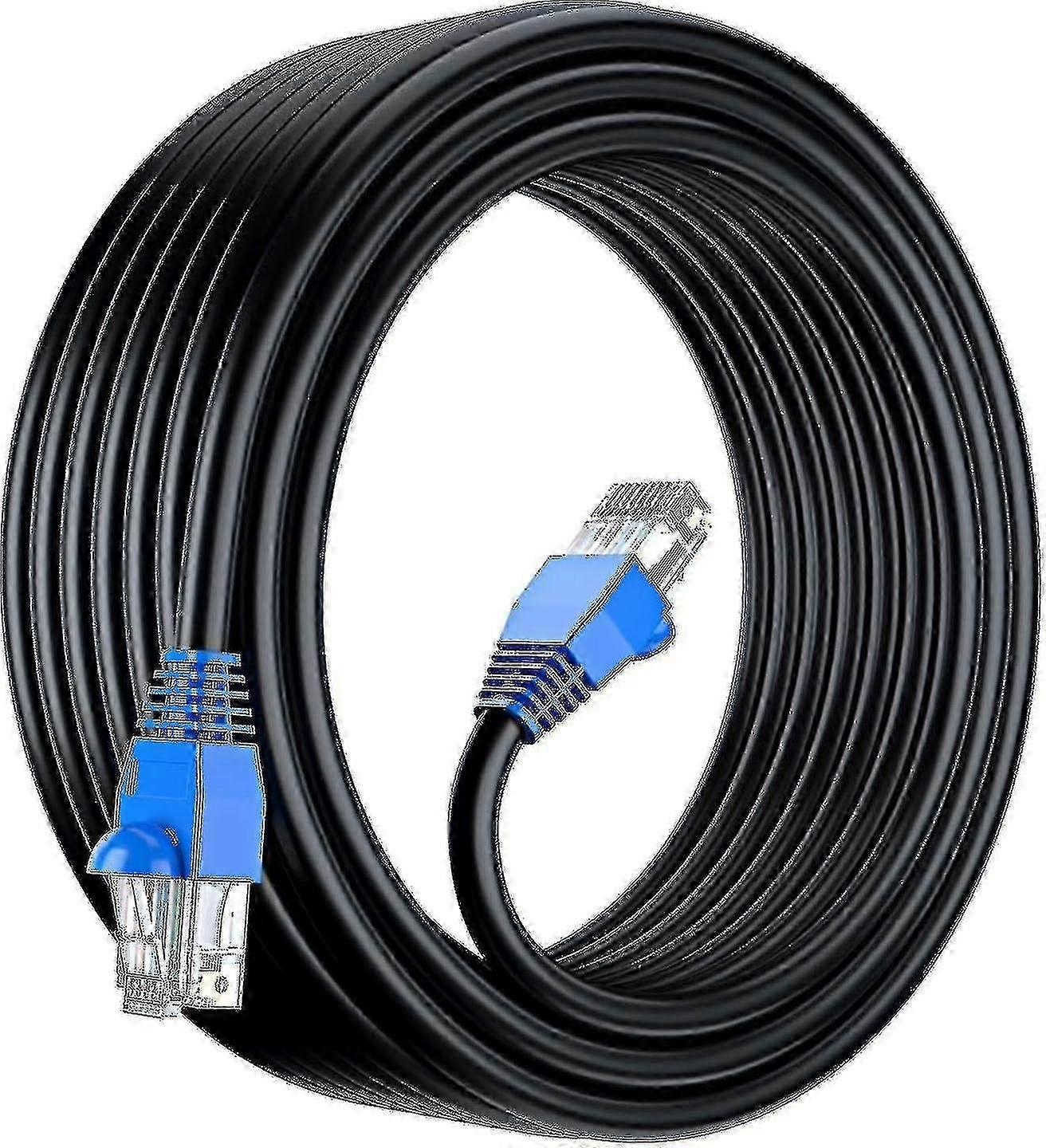 كابل شبكة إيثرنت خارجي مقاوم للماء للدفن المباشر بطول 50 متر Cat6 - UTP - CCA - 550 ميجاهرتز - أسود 50 Me