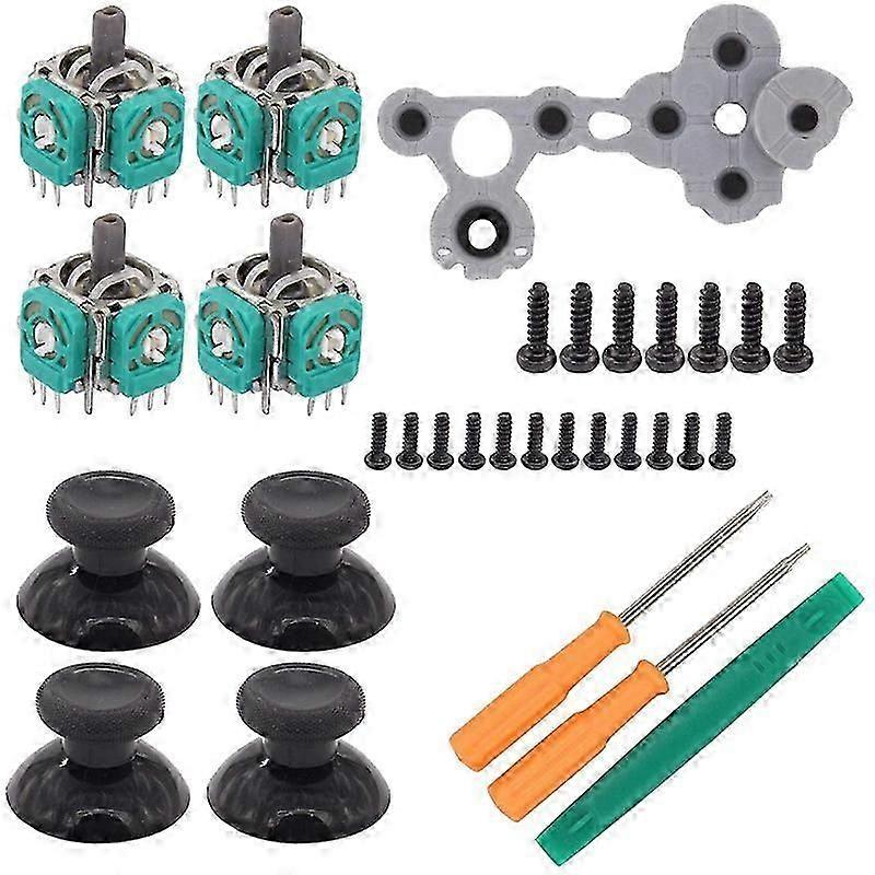 3D Analog Thumb Sticks Sensor Module Cap with D Pads R/L Button T6 T8 Screwdriver Repair Kit for Co