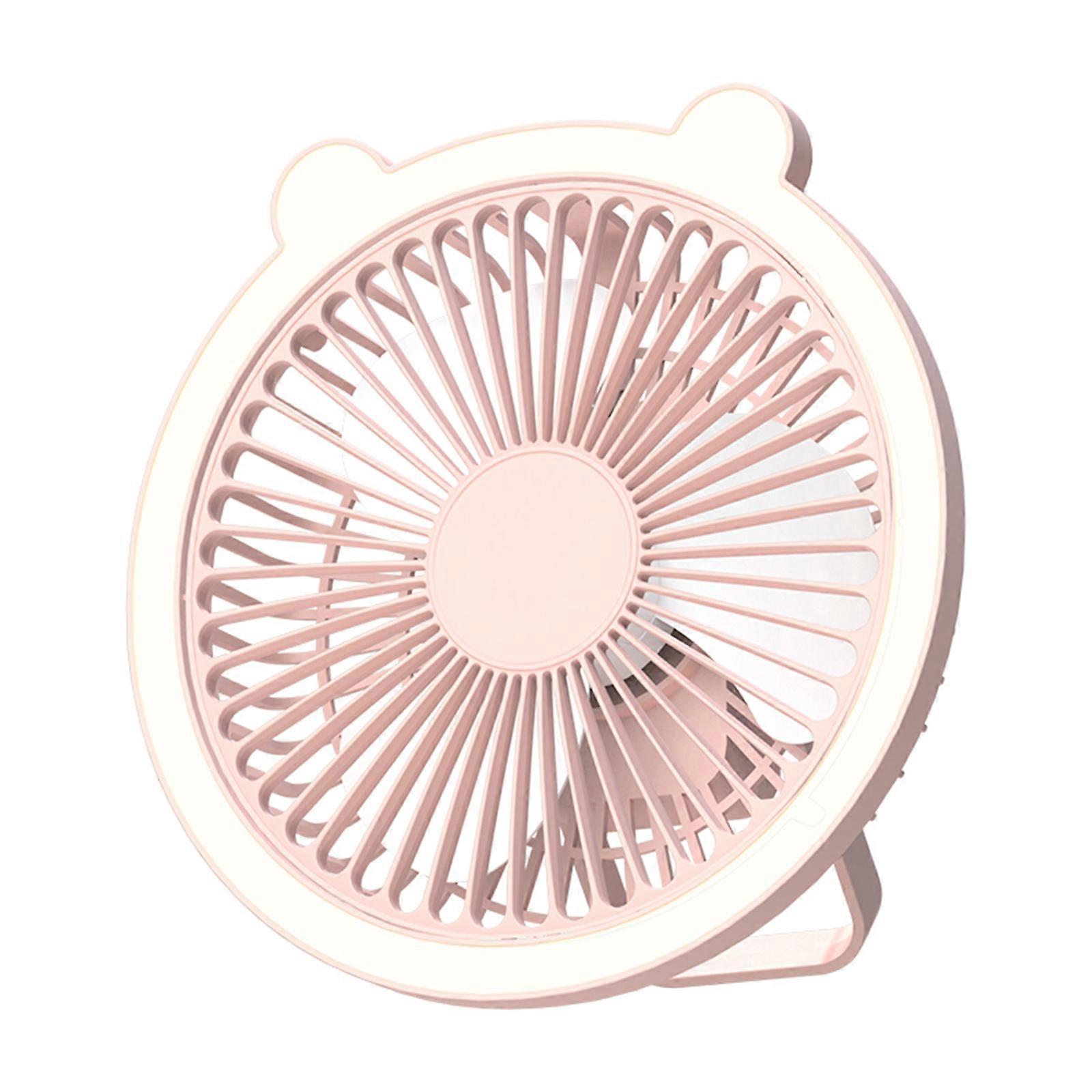 3-Speed Hanging Fan Camping Fan with LED Lantern and Hook 1200mAh Rechargeable Ceiling Fan for Valentine's Day Pink