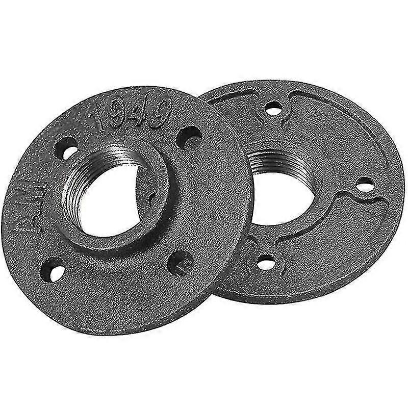 4 PCS 1" Threaded Flange Pipe Fitting Malleable Iron Pipe Flanges for Pipe Wall Shelf Bracket Floor Faucet Inner Diameter 25mm - Black,- - FFY