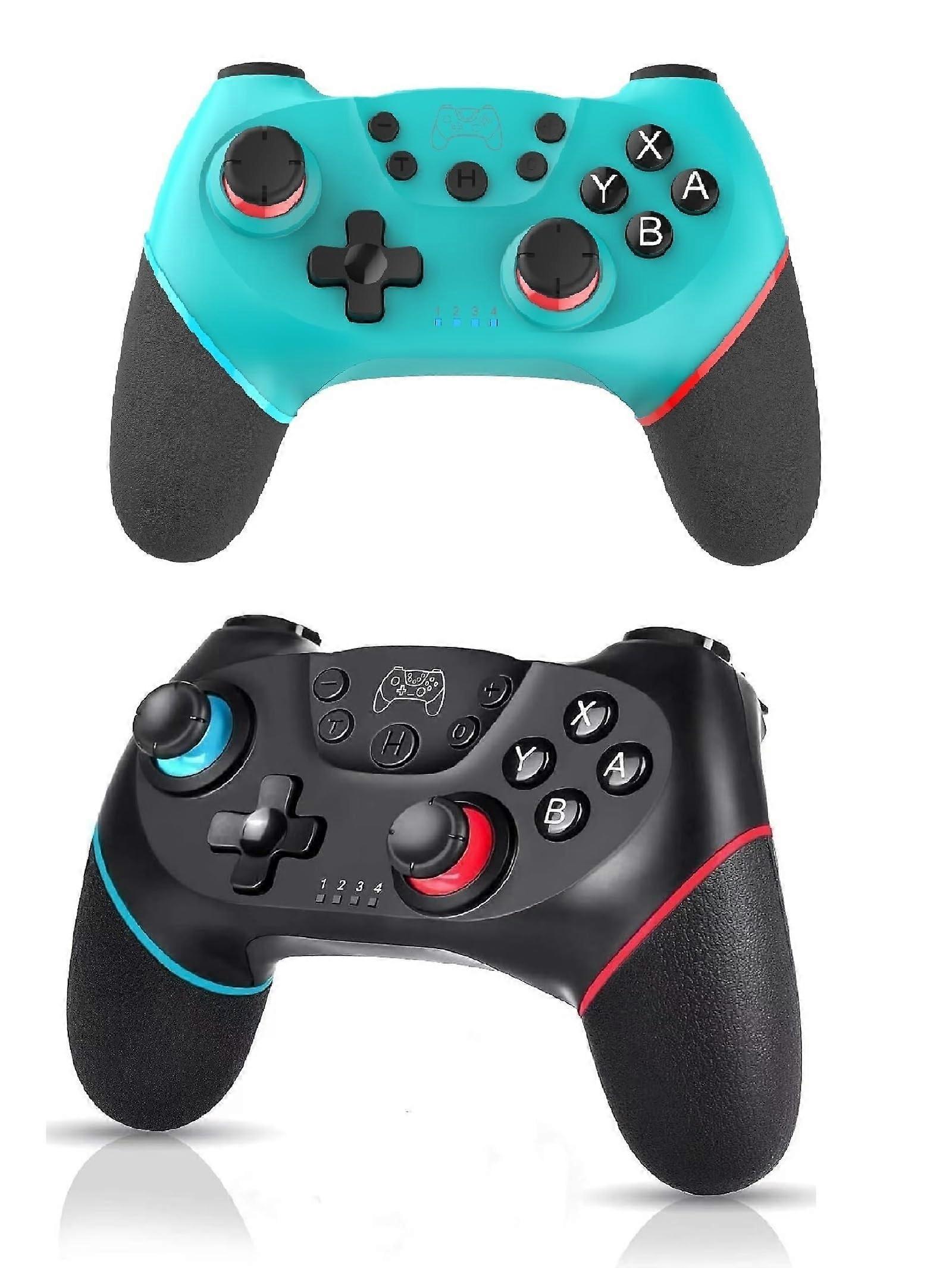 2 Pack Wireless Pro Controllers for Nintendo Switch, Ergonomic Design, Dual Vibration, Rechargeable Battery