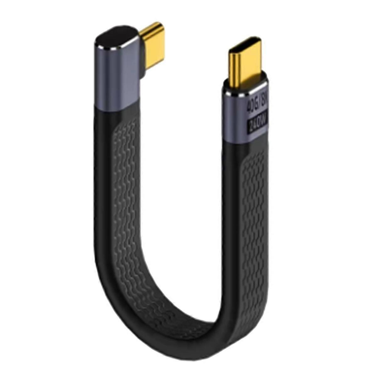 Cable corto de codo USB4 Cable tipo C de 13,5 cm Cable de carga PD240W de 40 Gbps