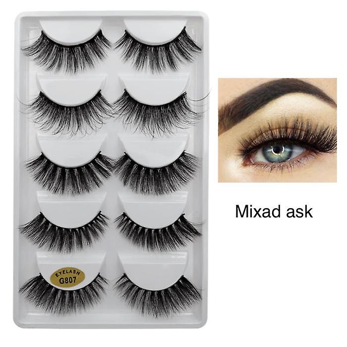 5 pair false eyelashes - 3D faux mink - G807 - False eyelashes