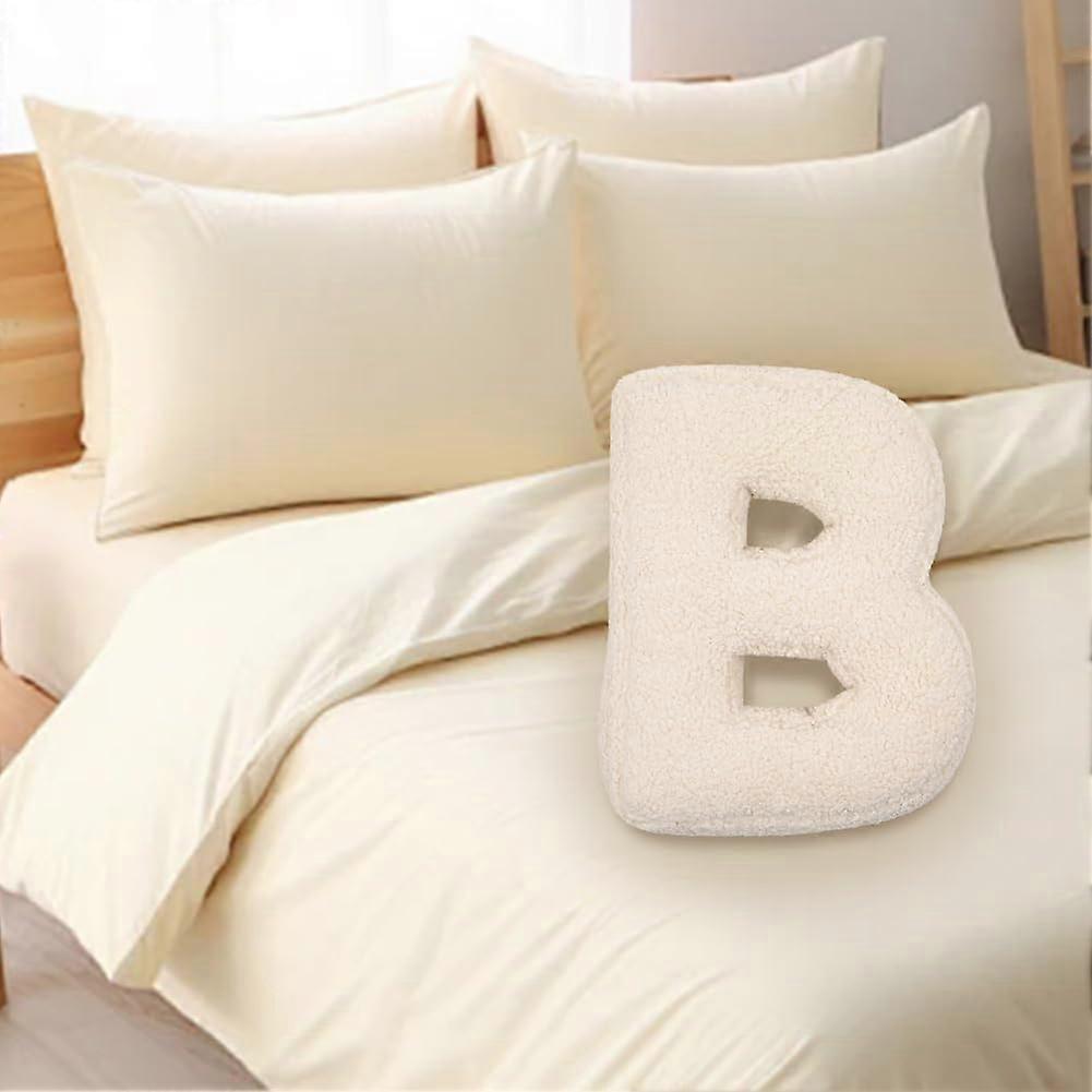Letter Plush Pillow - Soft Alphabet Throw Cushion for Bed, Couch, Sofa, and Nursery Decor A to Z, Decorative Initials, 15x15 Inches