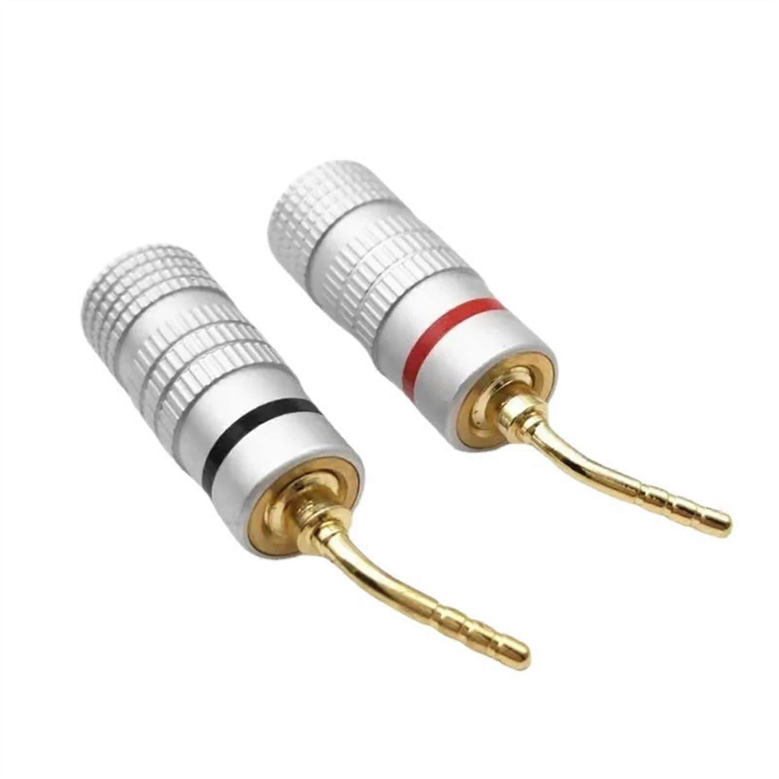 100pcs 2mm Gold Plated Banana Speaker Pin Lock Connectors for Audio Cables - Durable Wire Screws for Secure Connection