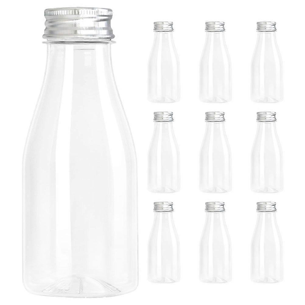 10pcs Empty Plastic Juice Bottles With Aluminum Lids Reusable Milk Containers Juice Bottles