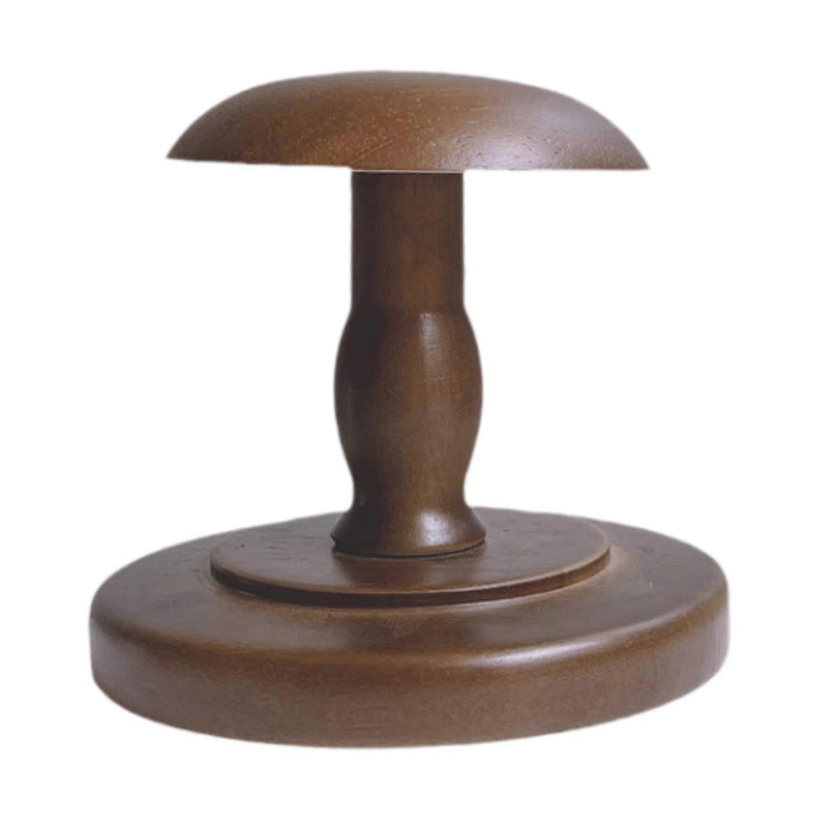 Brown Round Base Hat Display Stand Holder for Storage, Salon Retail Styling Wig Head Rack