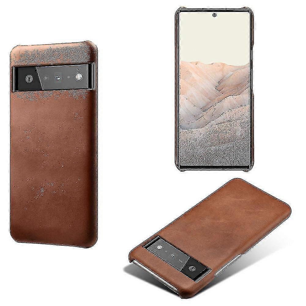 براون جوجل بيكسل 6 بو الجلود حالة الهاتف