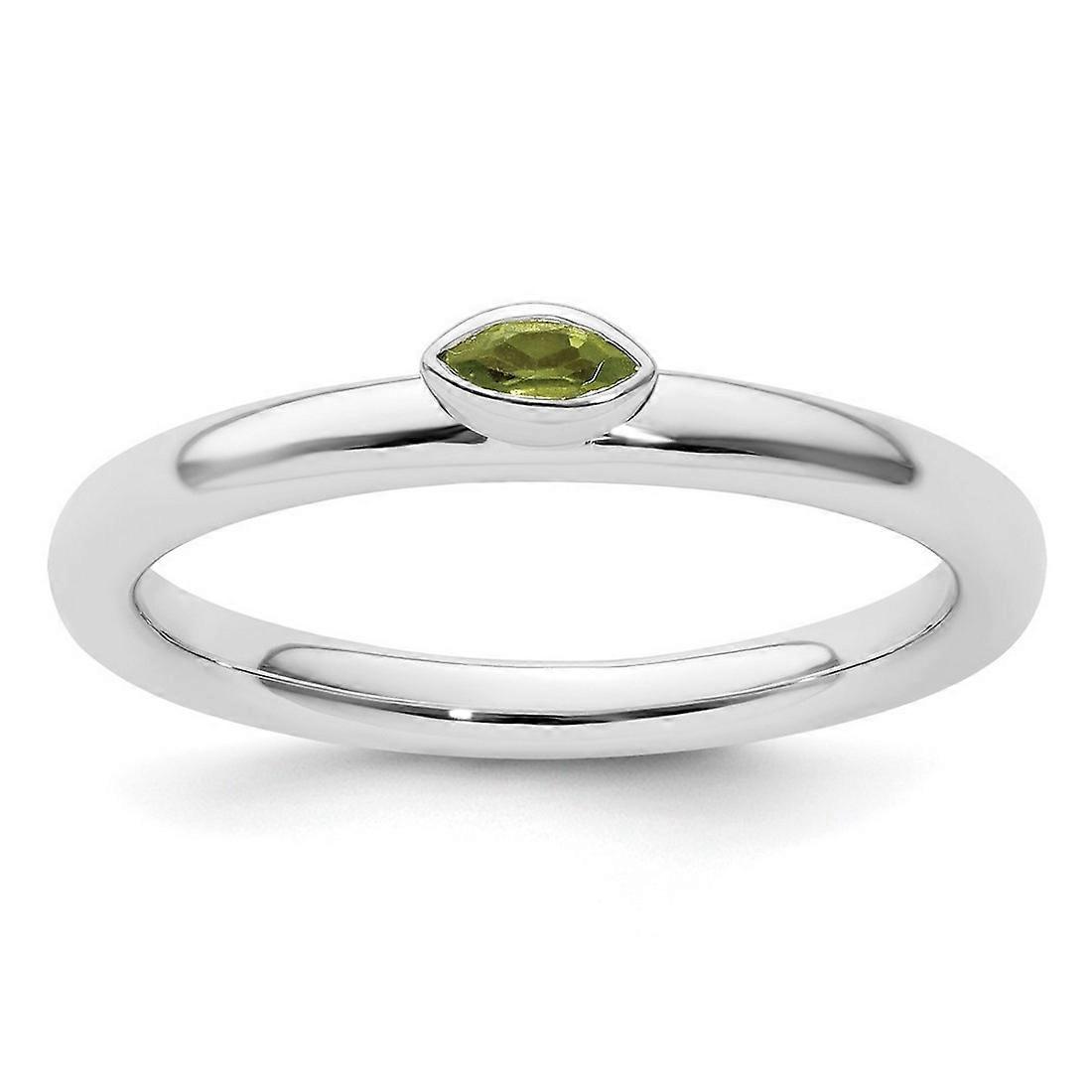 925 Sterling Silver Stackable Peridot Ring-Stackable-Ring for Women - Ring Size: 5 to 10