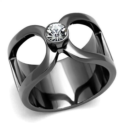 Gun Stainless Steel Ring Top GRD Crystal Clear TK2897 for Men Style Light