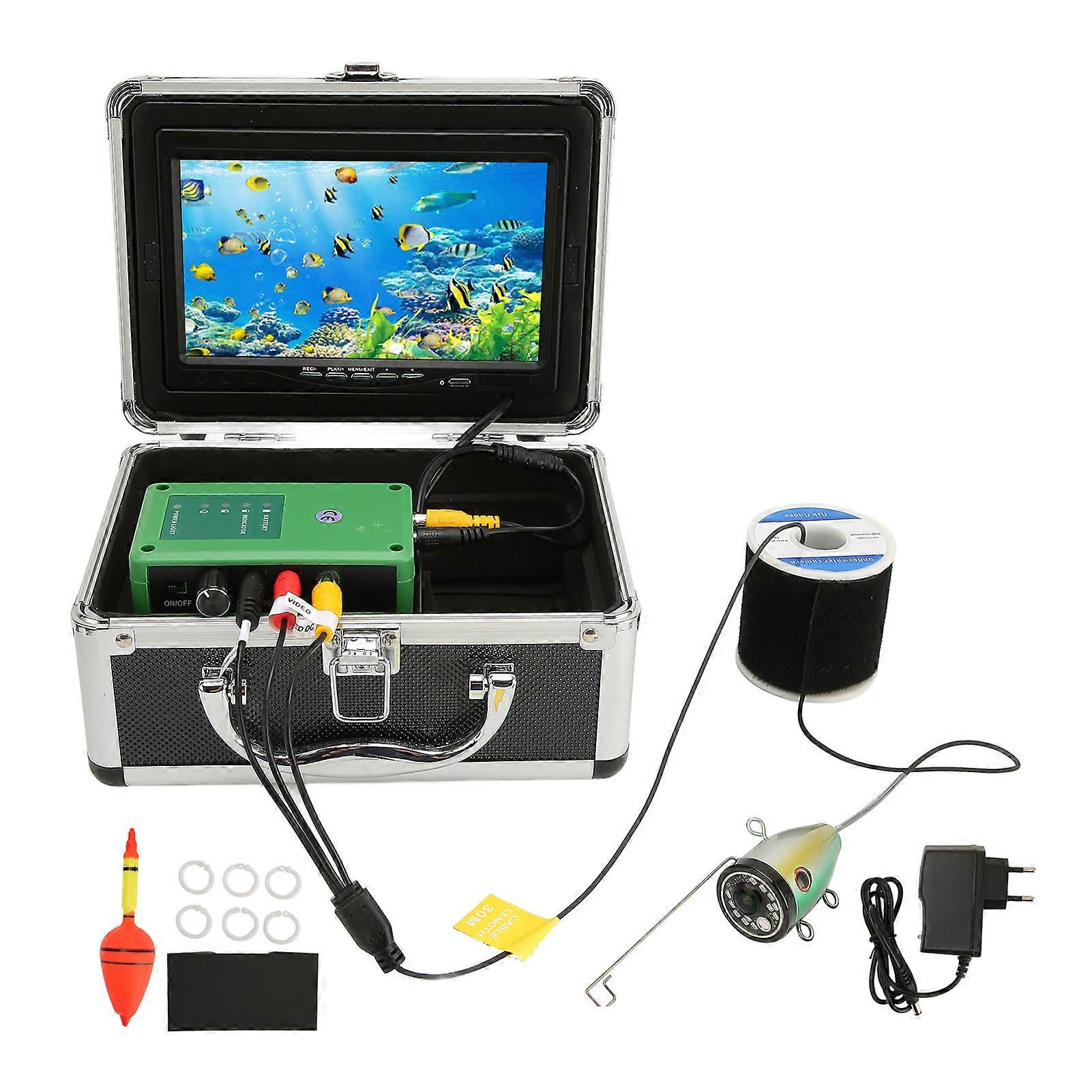 Fishing Camera HD 1000TVL 7 Inch LCD Monitor Portable Video Fish Finder with Temp Depth Display 98.4ft Cable
