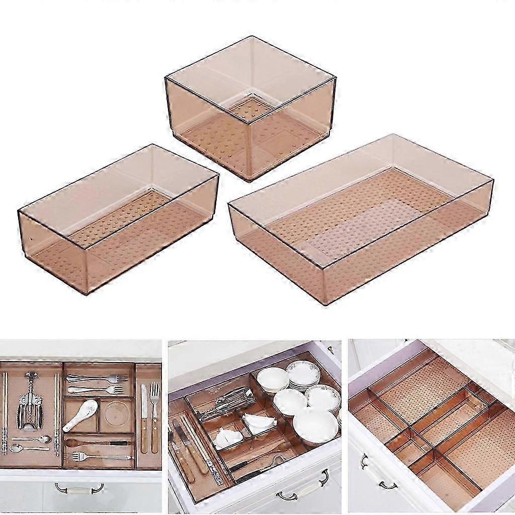 3pcs Drawer Organizer Storage Box Divider Compartment Organization Tray