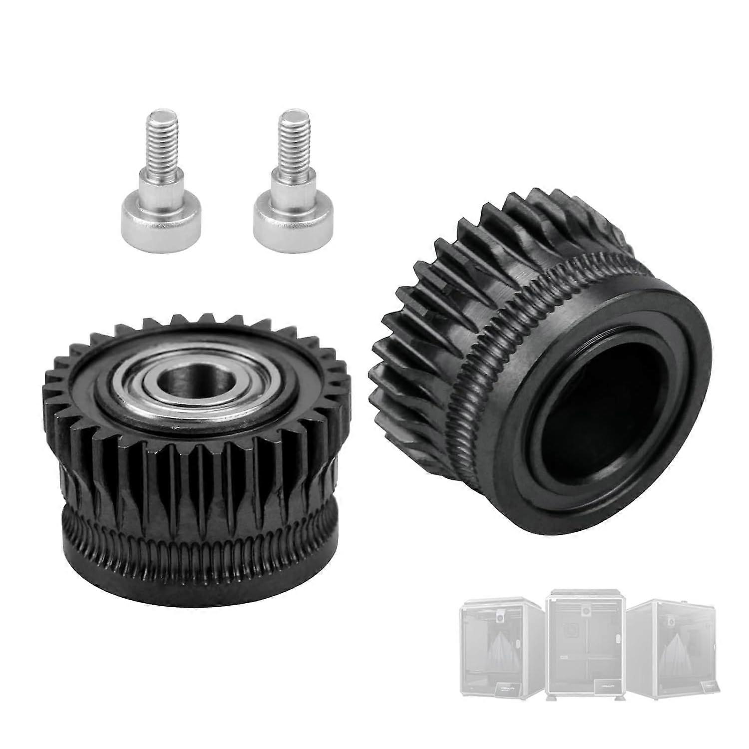K1 Max Extruder Gear 2 Pack - All-Steel Nickel-Plated 3D Printer Replacement for Creality K1 K1C K1 Max Models