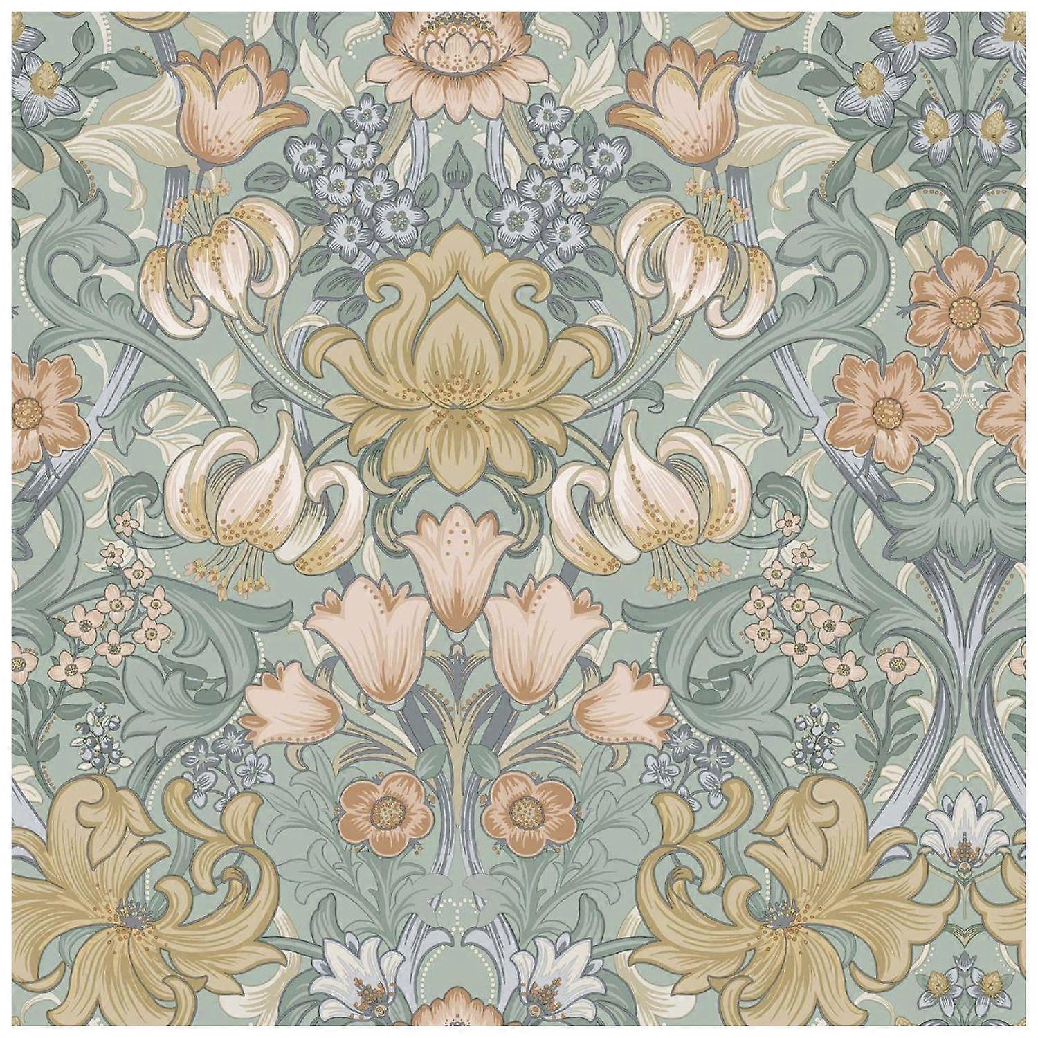 Holden Decor Ornamental Floral Aqua Multi Wallpaper