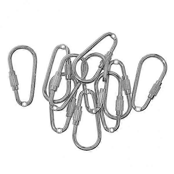10x 10 Pieces Alloy Screw Lock Carabiner Clasp Keychain Key Clasps Holder