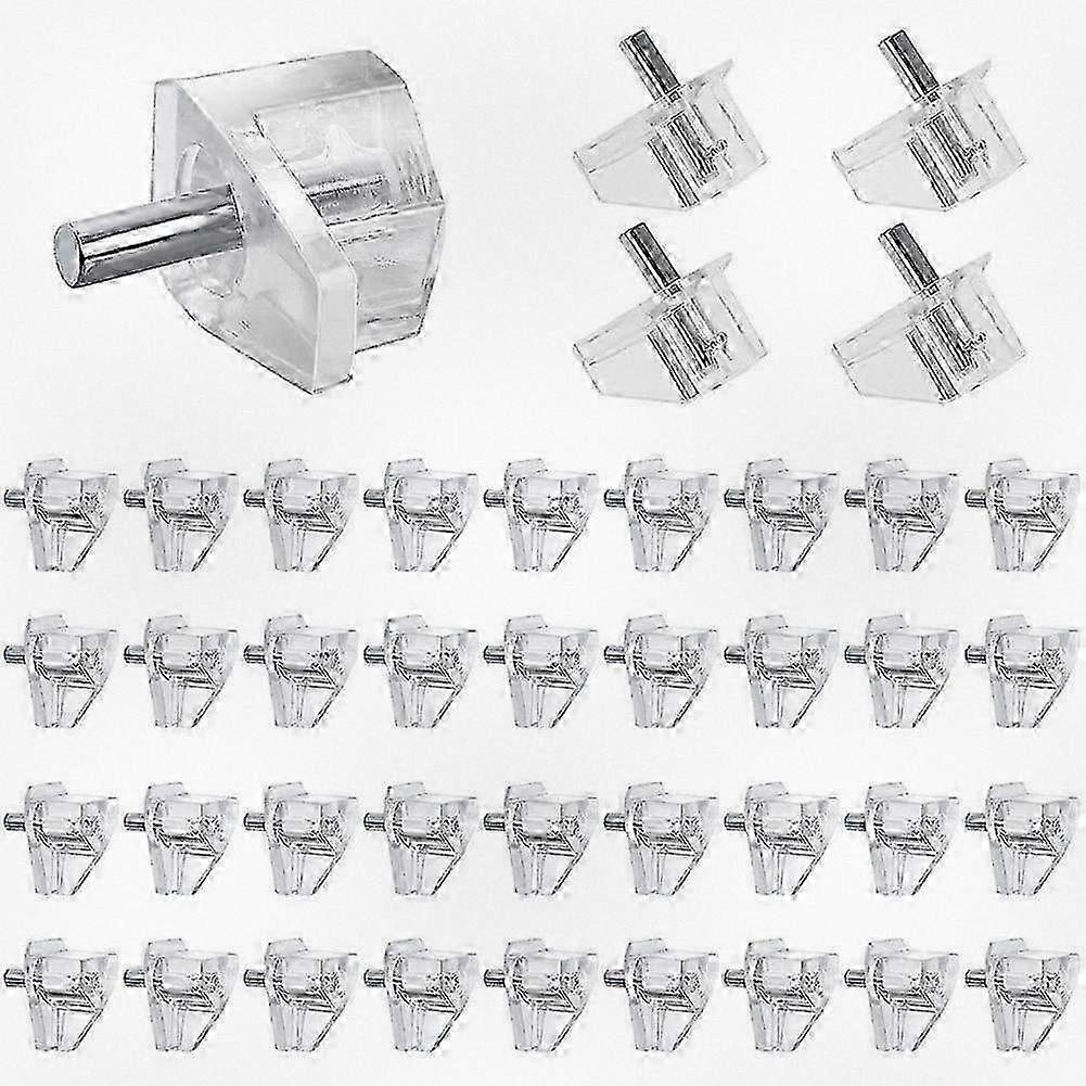 20 Pieces 3 mm Clear Support Pegs for Cabinet Shelves, Holder Clips for Various Brand Shelf Support Systems