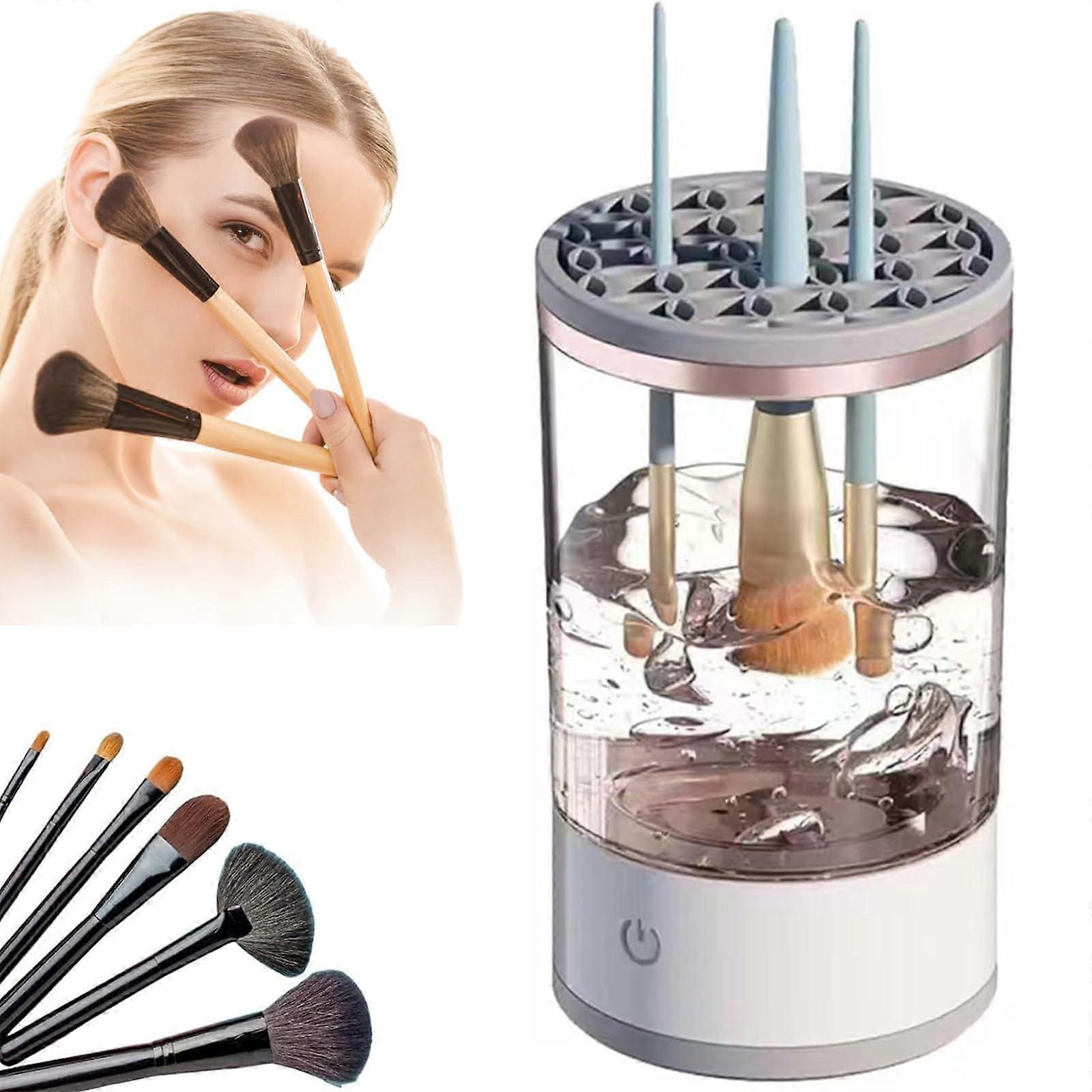Makeup Brush Cleaner, Electric Automatic Cosmetic Brush Cleaning Machine for All Sizes, White