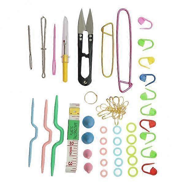 5x57pcs Basic Knitting Tools Accessories Supplies With Case Knit Lots Kit
