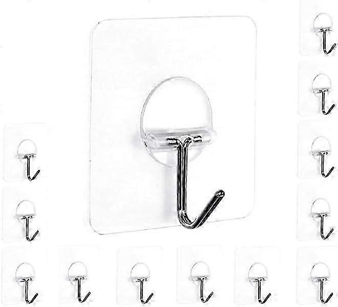 Pack of 12 Adhesive Hooks For Heavy-Duty Hanging Self-Adhesive Sticky Wall Hooks