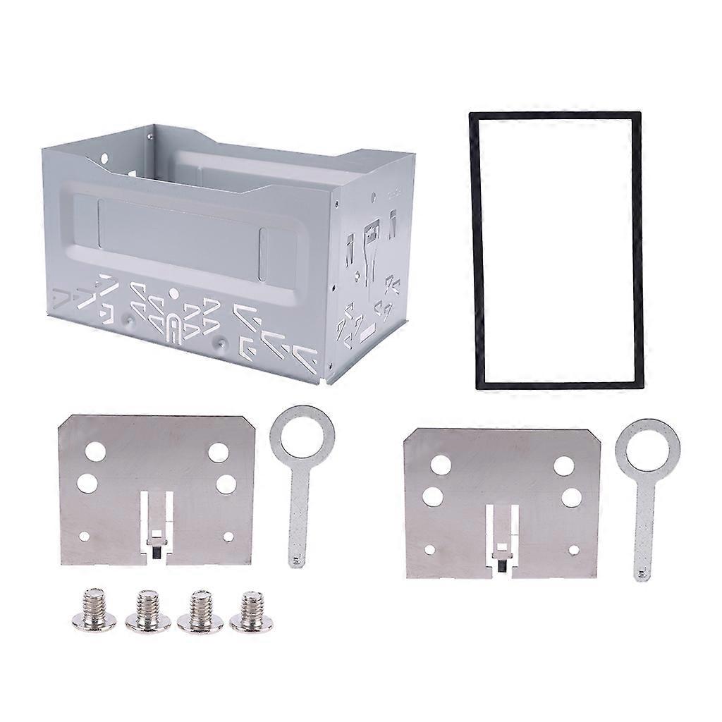 Universal 2 Din Car Van Stereo Radio Double Kits Tool MP5 Player Radio Mounting Cage Panel Frame with Hardware Accessory