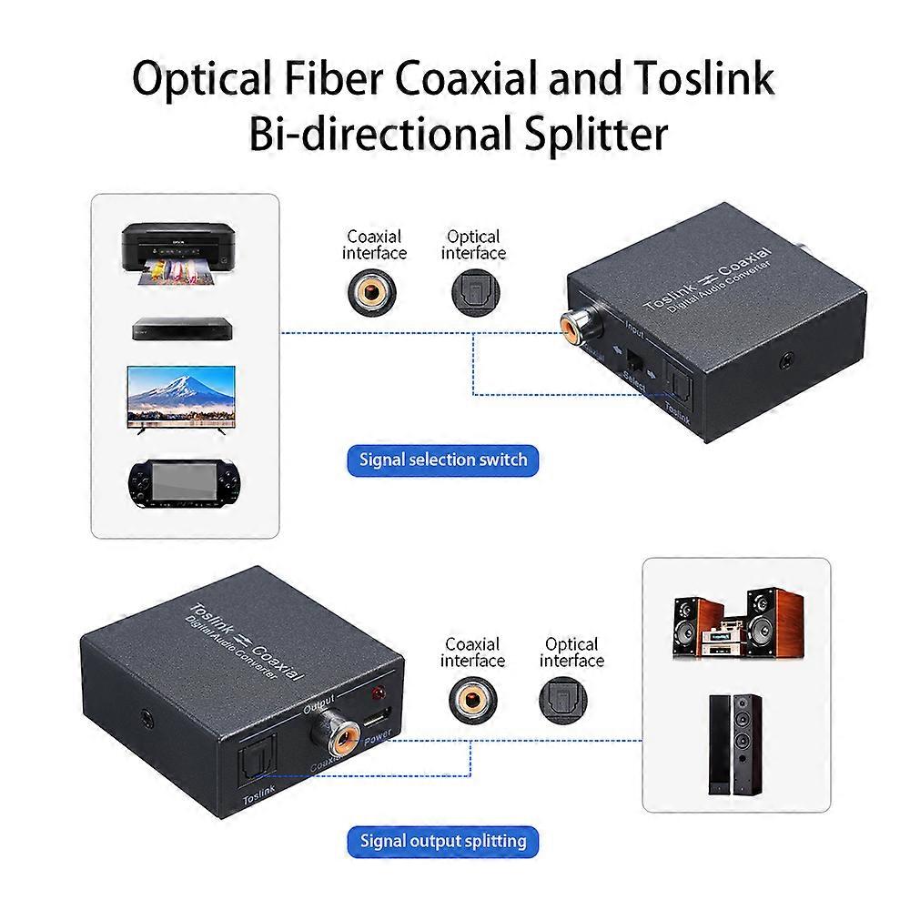 Digital 2-Way o Converter Optical SPDIF Toslink to Coaxial and Coaxial to Optical SPDIF Toslink Bi-Directional Swtich Digital o Converter Spl