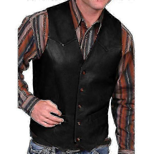 Férfi őszi divat műbőr mellény