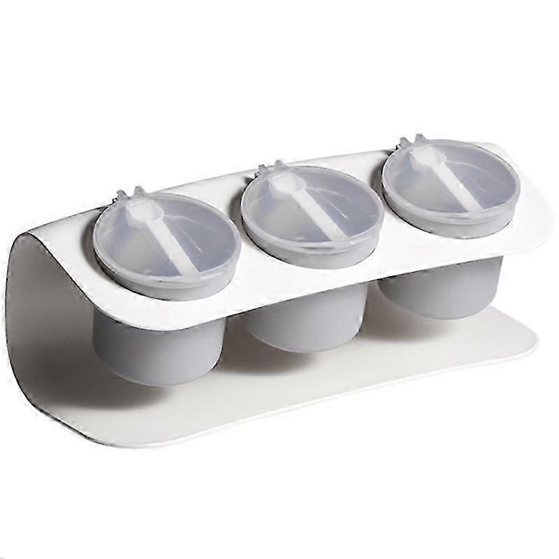 Simple Three Grid Combination Seasoning Box Kitchen Household Seasoning Pot Hanging Type Flip Multi
