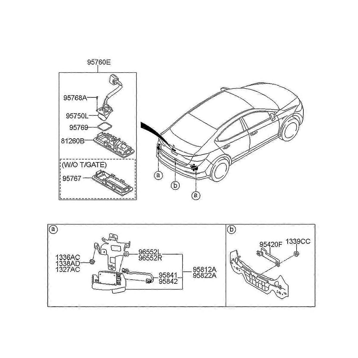 95760-F2001 ハンドルリアビューカメラ 95760-F2300 2017年以降用 トランクパーキングアシストバックアップカメラ