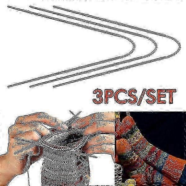 3pcs 2mm Stainless Steel Circular Knitting Needles for Socks