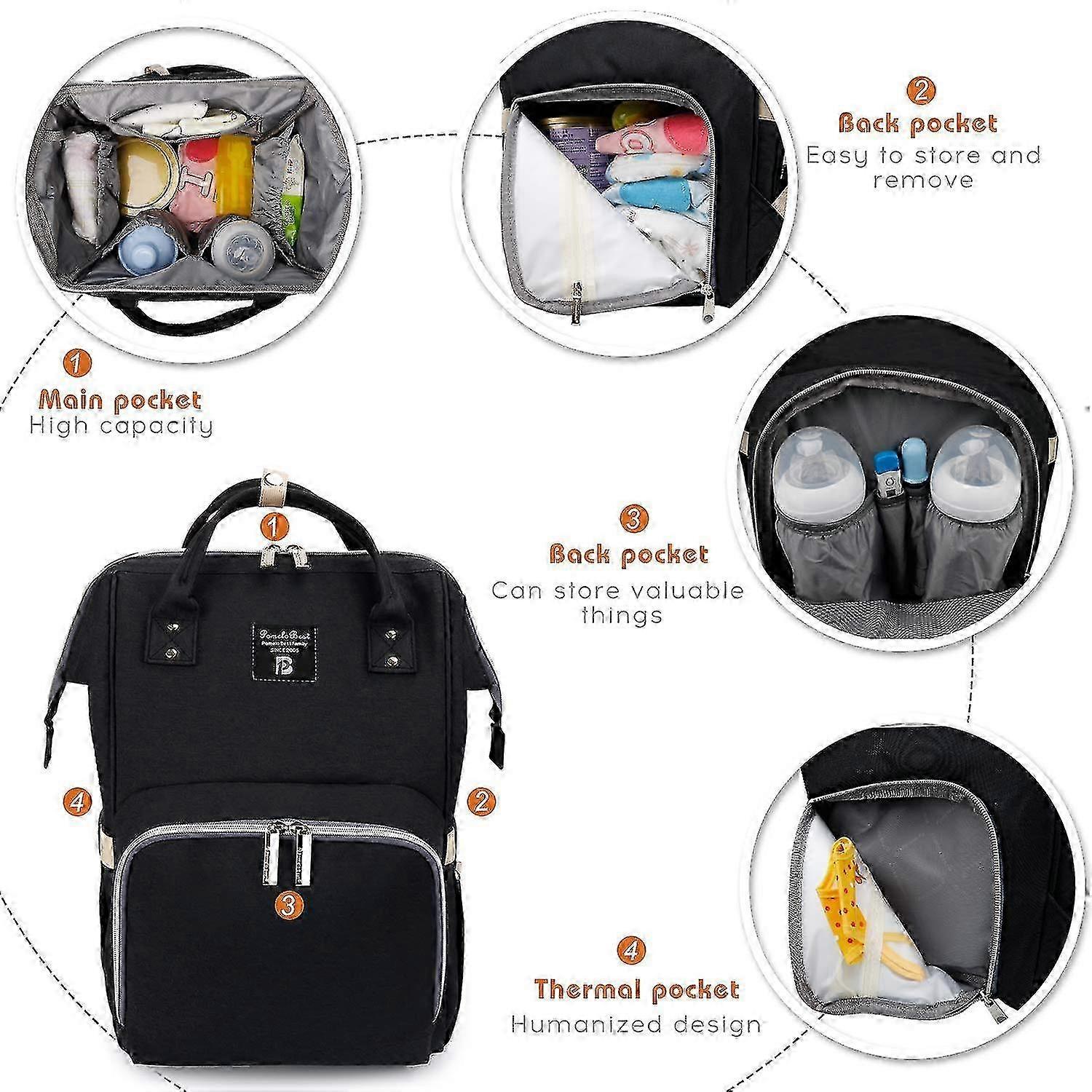 2025 changing backpack diaper bag with changing mat multifunctional oxford backp