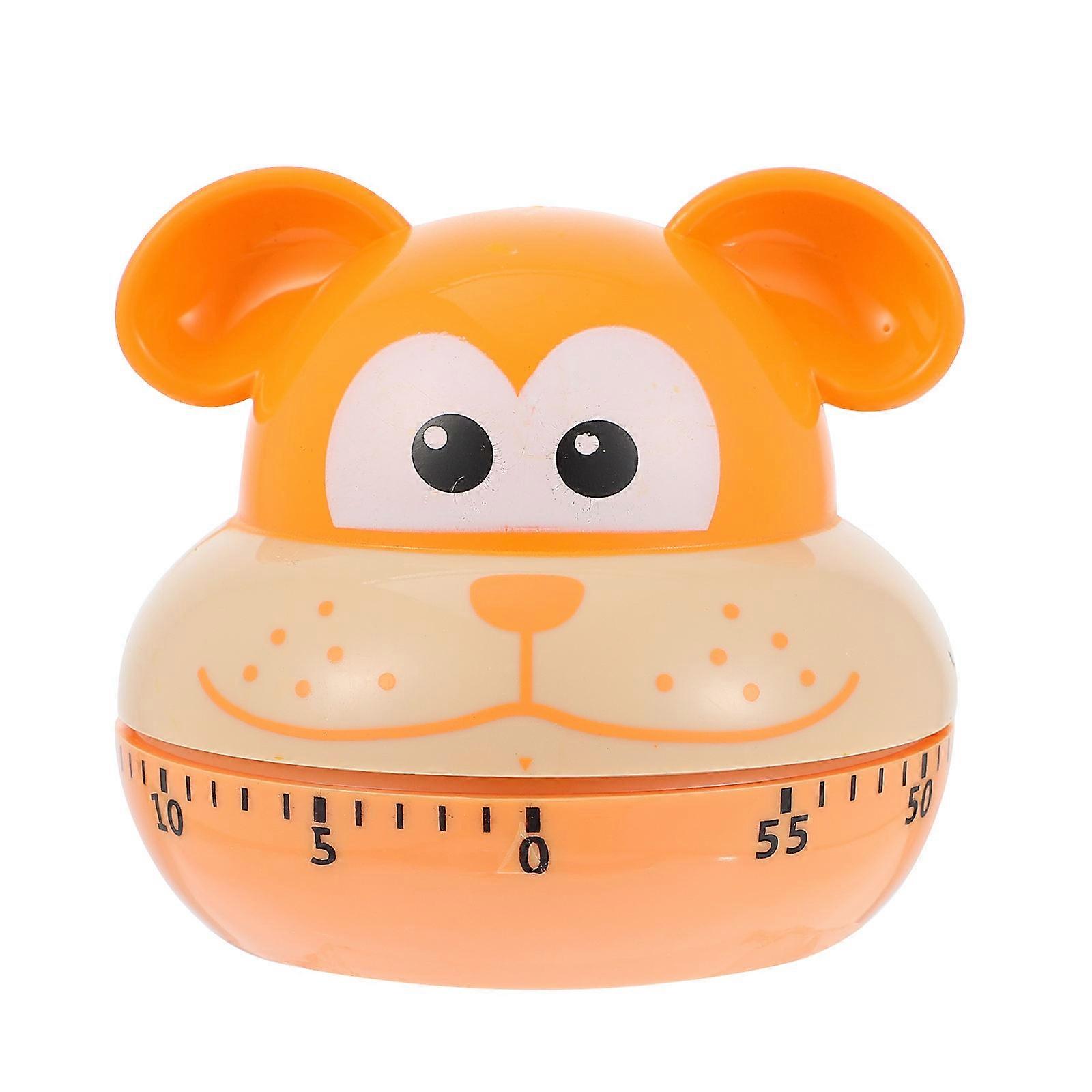 Mechanical Timer Cute Cartoon Kitchen Timer 6.5X6.5X6CM Orange For Home Baking And Cooking 1Pcs