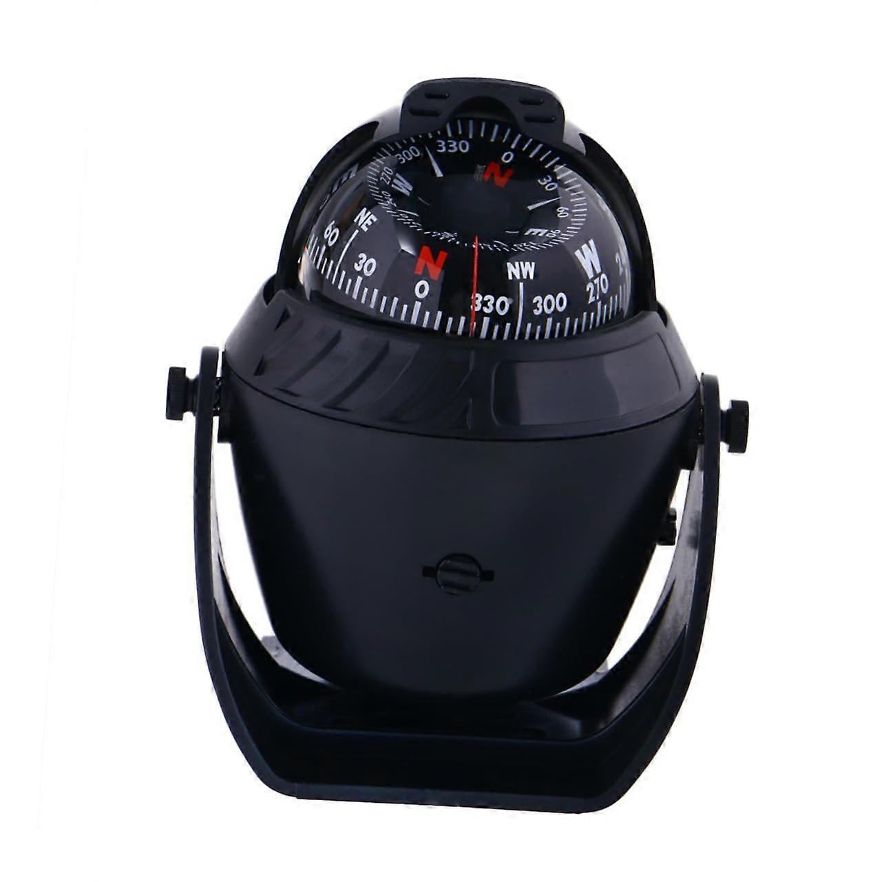 Digital Maritime Compass with Illuminated Display and Nautical Guide Ball for Precise Boat and Caravan Navigation