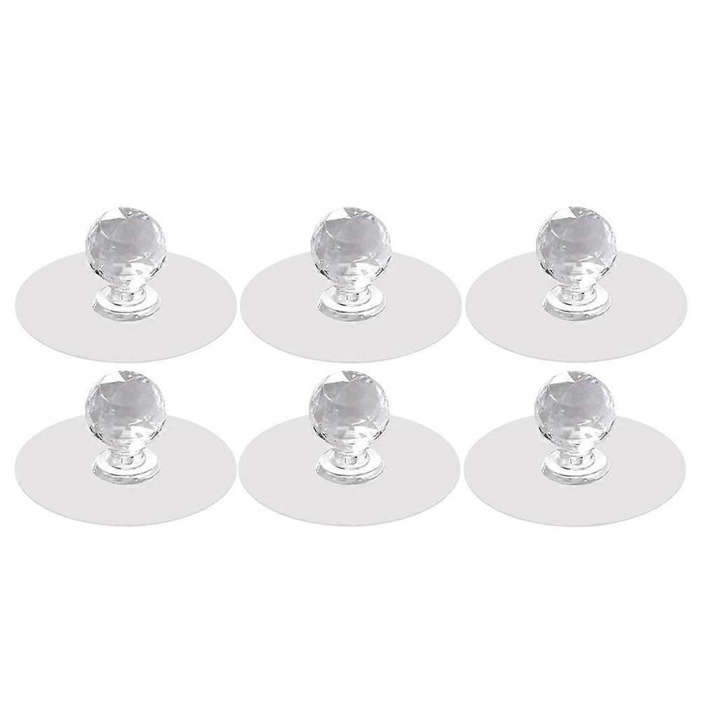 Furniture Knobs for Drawers Adhesive Installation High Load Capacity for Wardrobe 6Pcs
