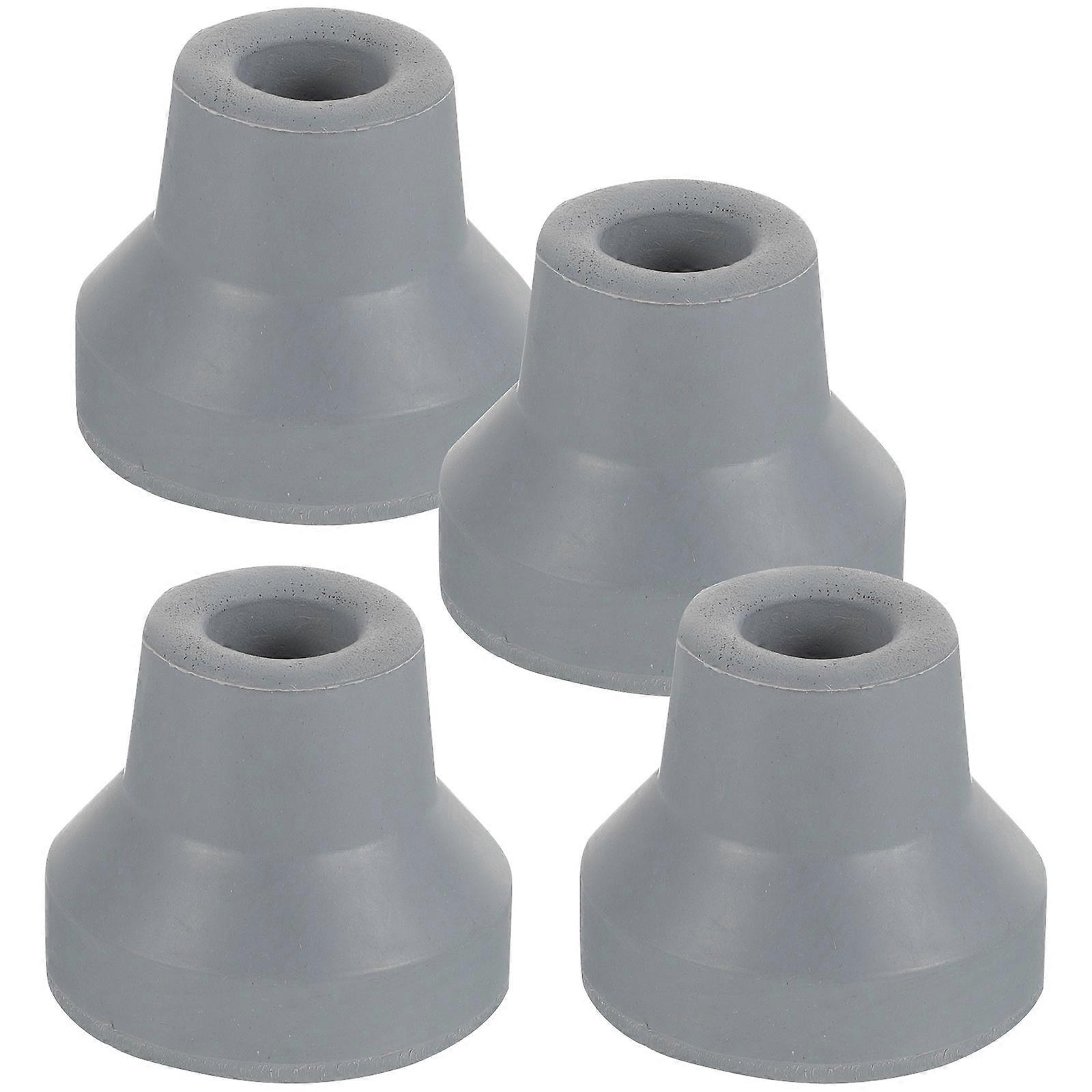4pcs Rubber Walking Cane Tips Non Slip Replacement Crutch Feet Durable Trekking Pole Accessories for Elderly Safety Shock Absorbing Weather Resistant