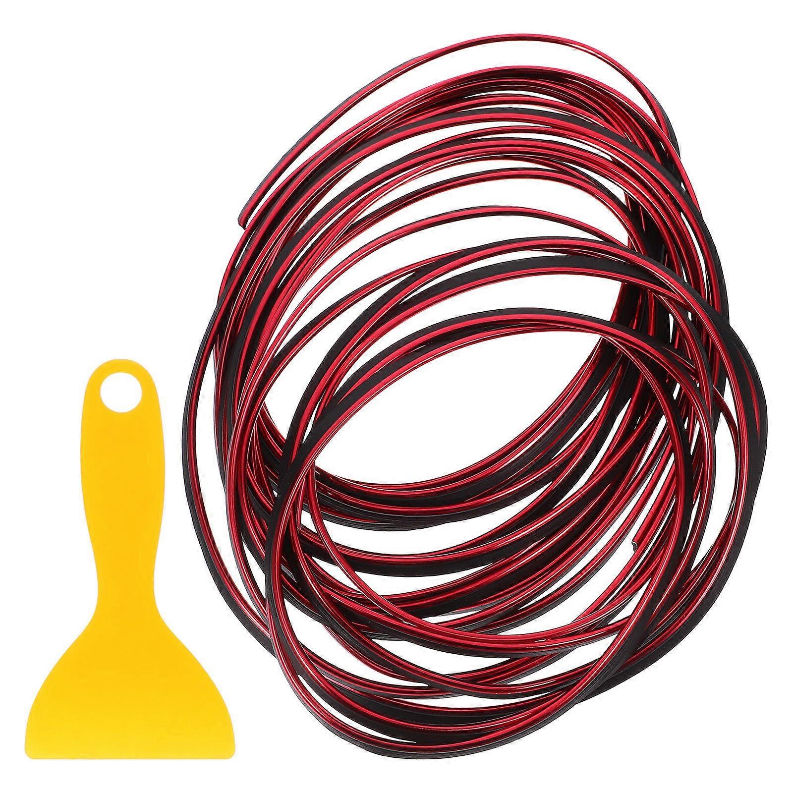 Decoration Strips For Car Interior Trim Strips Enhance Vehicle Appearance Electroplated Red 10m Simple Style