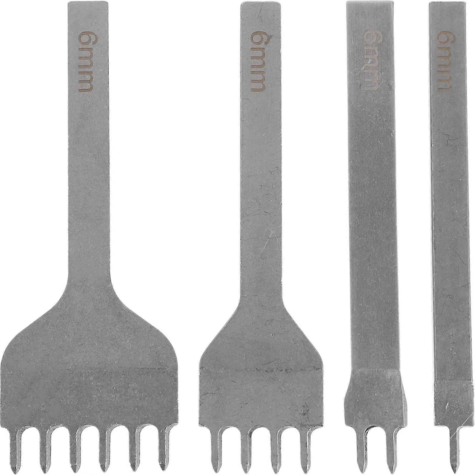 Round Punch For Crafting Leather Puncher Tools Diy Projects Silver 9.80X3.70X0.30Cm Punching 4Pcs
