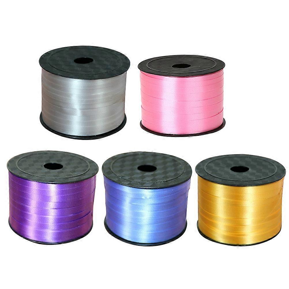 Colorful Birthday Decorations Balloon Strings Ribbons Party Ribbon 9100cm X 0.5cm X 0.1cm Navy Blue 5Pcs