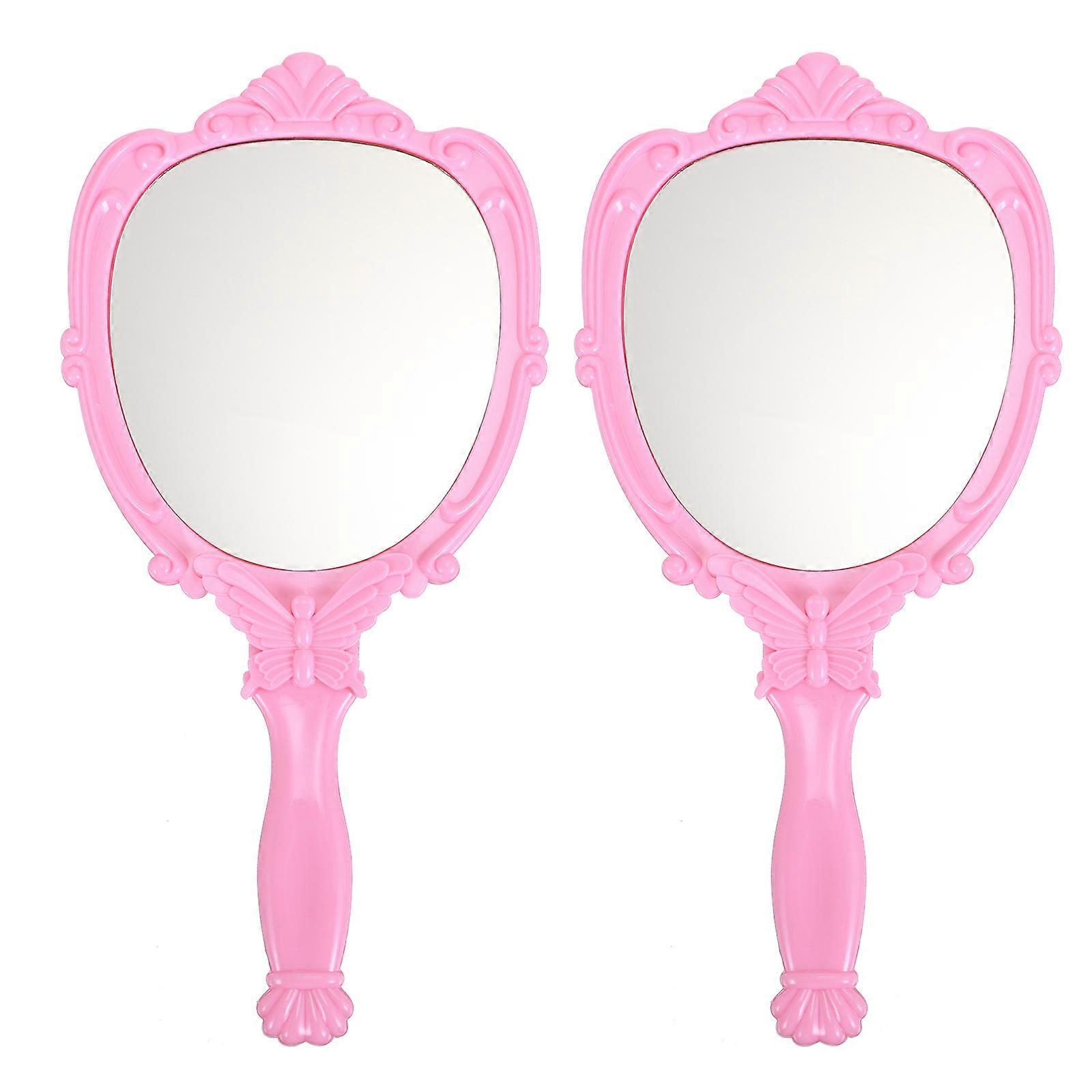 Foldable Mirror Portable Cosmetic Mirror with Handle Butterfly Shape Handheld Girls Travel 25.80X12.50X1.00CM Lipstick Checking 2Pack