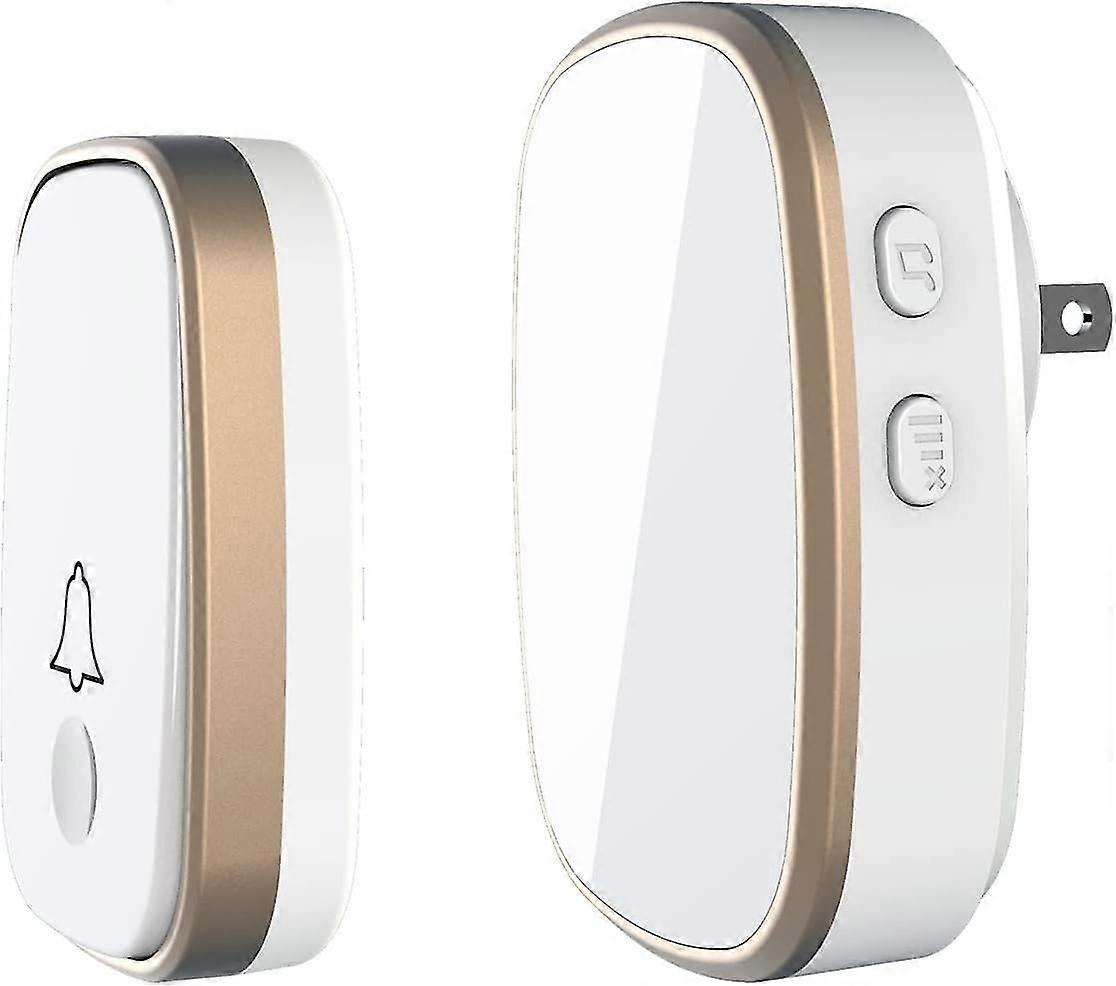 Wireless Doorbell, Home Waterproof Doorbell Remote Control Electronic Parker, Loud Enough, With 4 Volume Levels and Silent Mode Doorbell LED Flashing