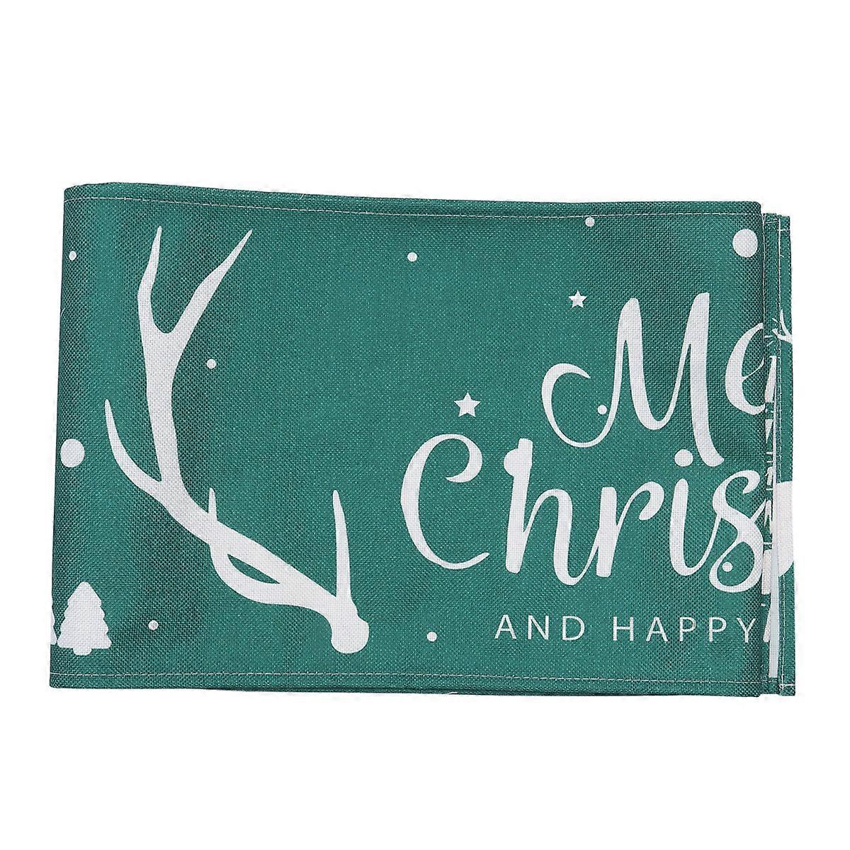Table Runner Decoration Dark Green Christmas Deer Table Mat Merry Christmas Design Parties 160*30CM 1Pcs