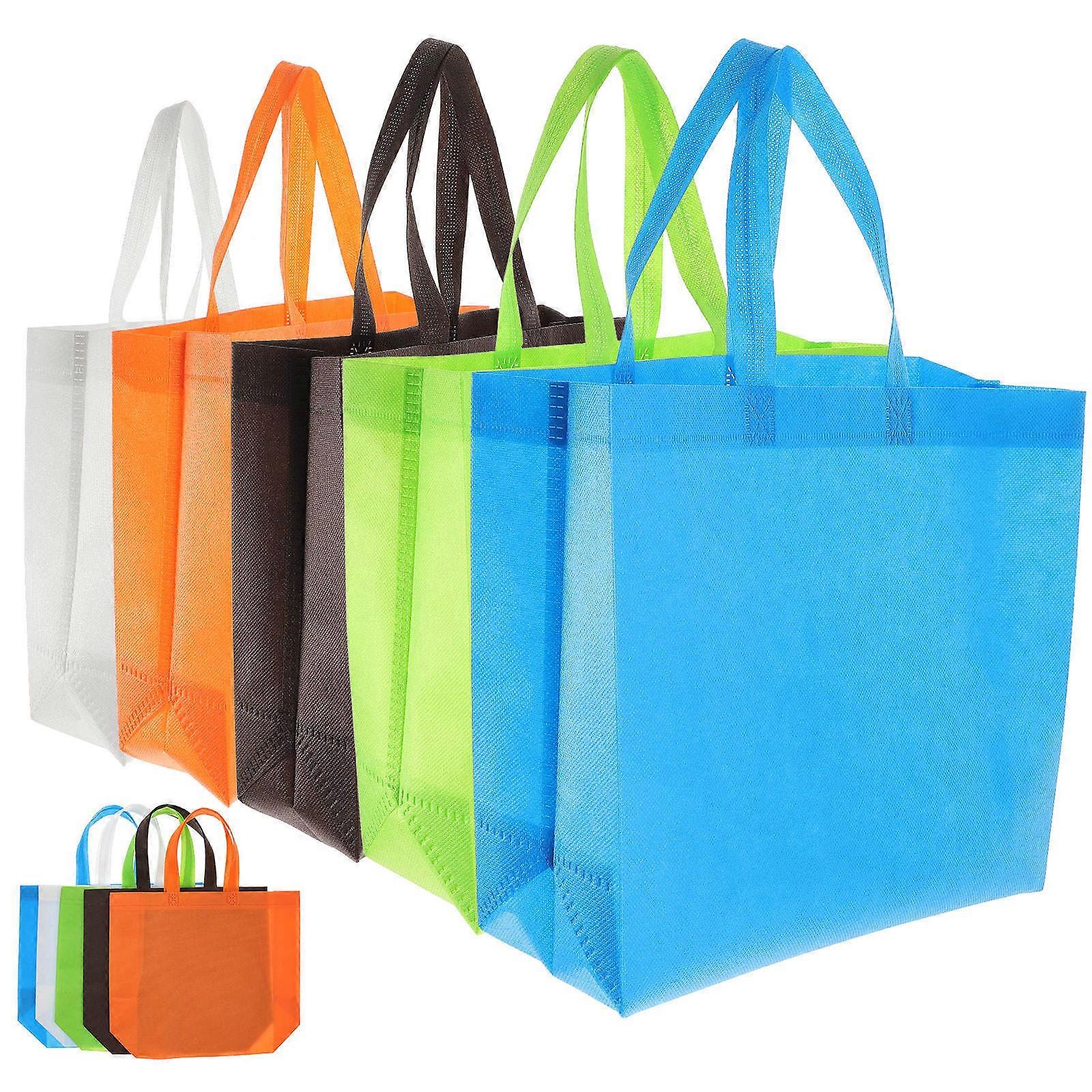 25pcs Foldable Canvas Tote Bags – Reusable Shopping Bags for Groceries & Daily Use, Portable, Strong Load Bearing, Random Color