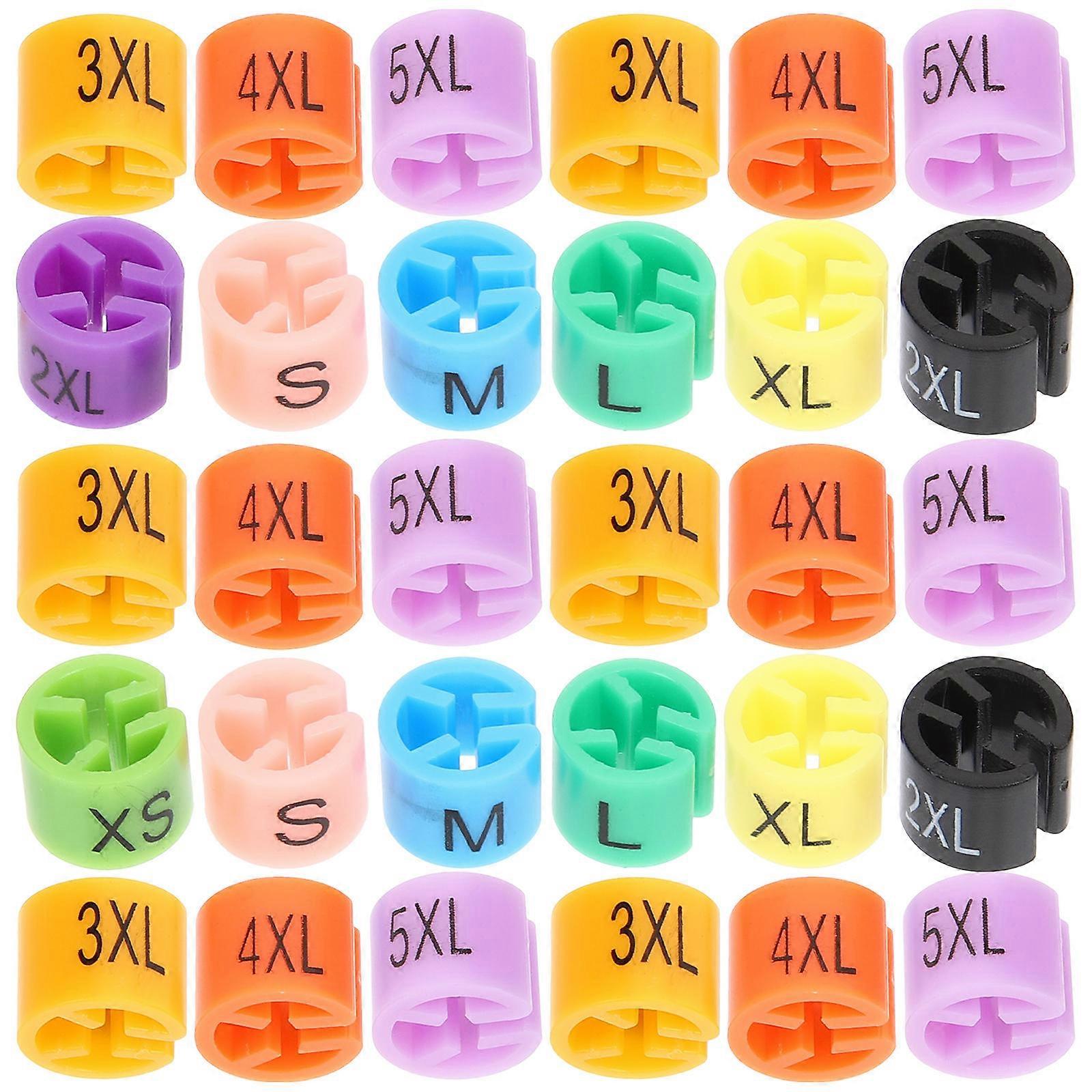Colorful Clothes Hanger Number Markers Plastic Material Prevent Falling Off for Clothing Stores 200Pcs