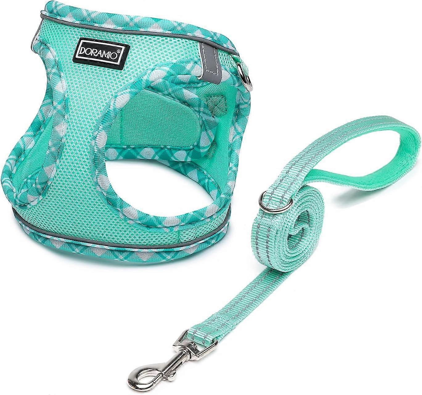 Dog Harness and Leash Set, Light Green, (S)