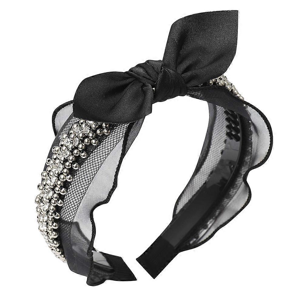 Bow Rhinestone Headband Bowknot Hair Decoration Rhinestone Inlay Girls Elegant Structure 1Pack