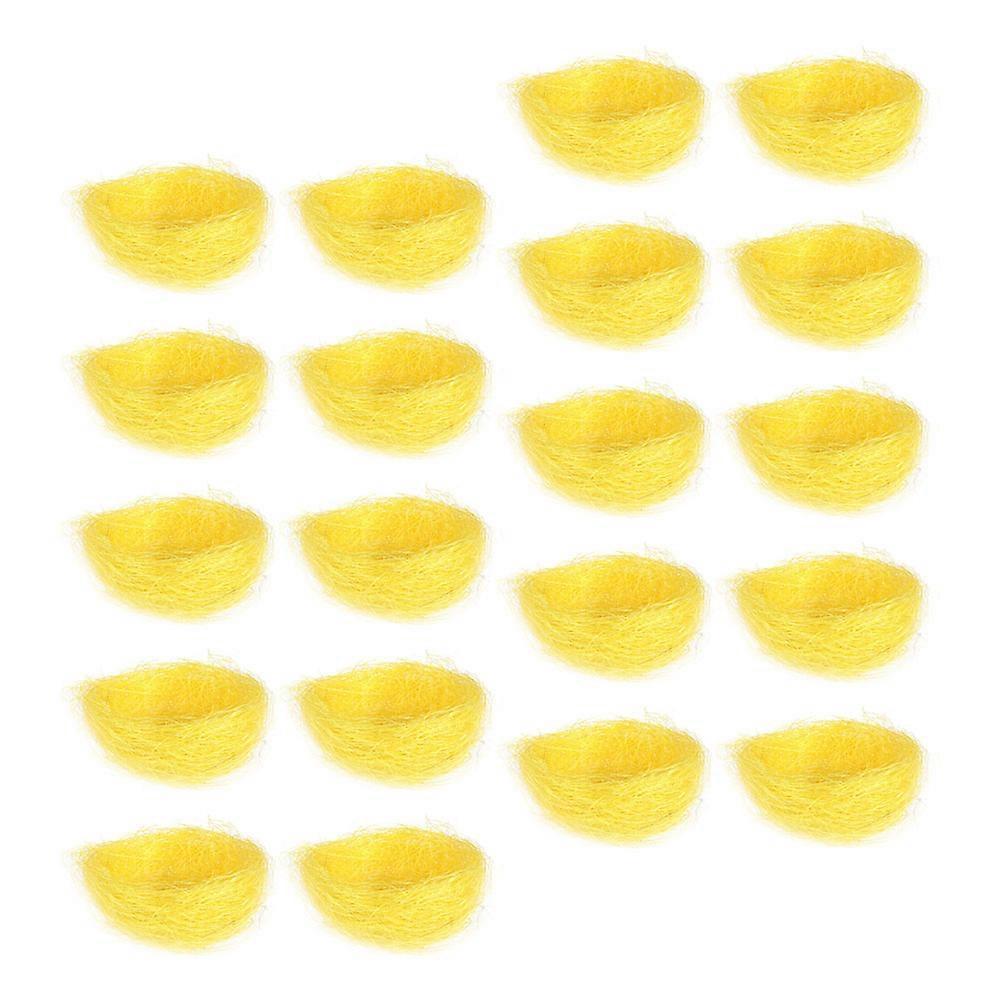 Bird Nest Craft Small Bird Nests Decorations for Home Decoration Yellow 14x14cm Round Shape Chic Style 20Pcs