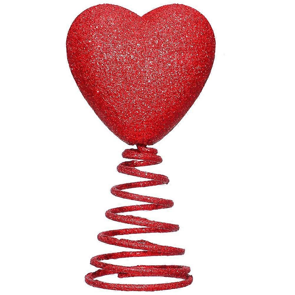 Mini Tree Topper Five-Pack For Valentine's Day Glittering Hearts For Mini Valentine Trees